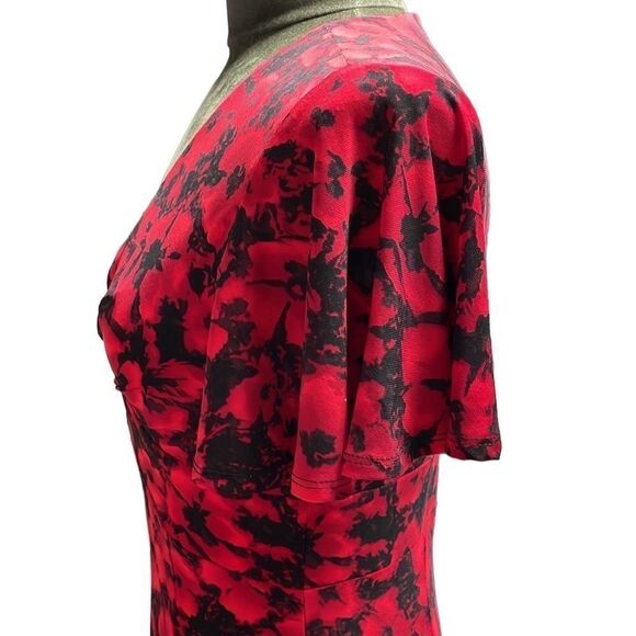 Chaps Ladies Black and Red Floral Dress, Size Small - Picture 6 of 8